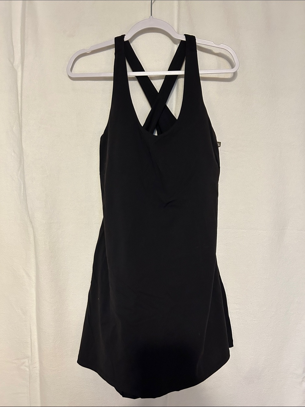 Black Cross-Back Tank Dress with Shorts